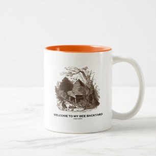 Welcome To My Bee Backyard (Beehive In Garden) Two-Tone Coffee Mug