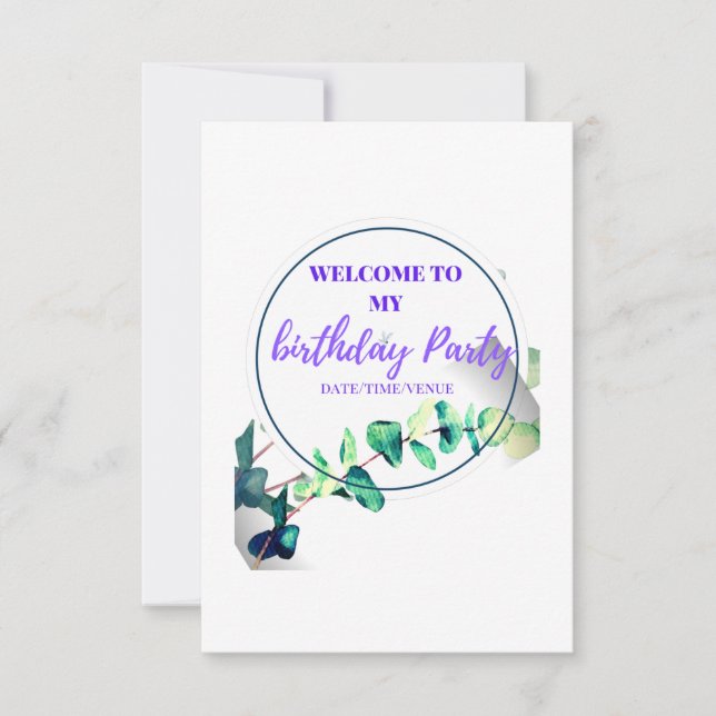 Welcome to my birthday day party save the date (Front)