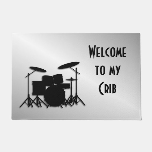 Welcome to My Crib Drum Set Welcome Mat (Front)