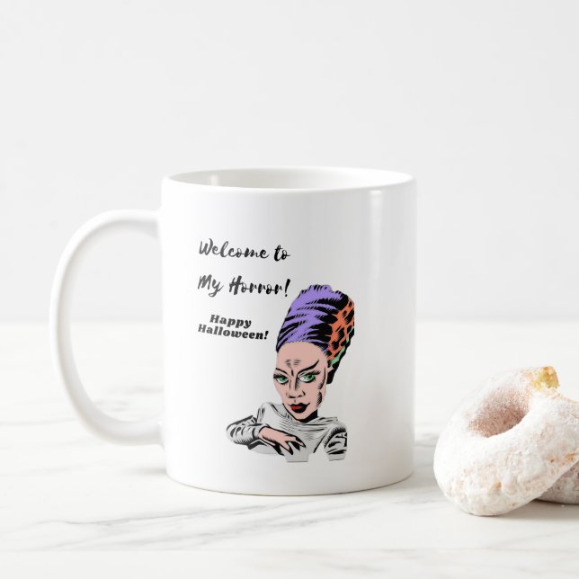 Welcome to my Horror Halloween Coffee Mug (With Donut)