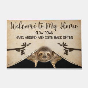 Welcome To My House Sloth Mat, Lazy Sloth Doormat