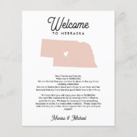 Welcome TO NEBRASKA Letter & Itinerary ANY COLOR