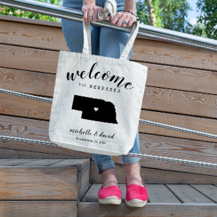 Welcome to Nebraska State Silhouette Wedding Tote Bag