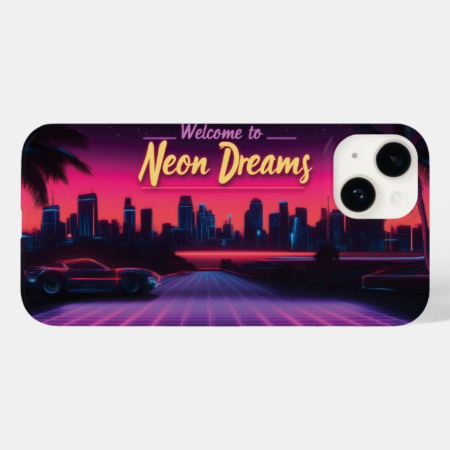 Welcome to Neon Dreams - Retro Wave Cityscape Case-Mate iPhone Case (Back (Horizontal))