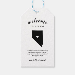 Welcome to Nevada Calligraphy Wedding Gift Tags