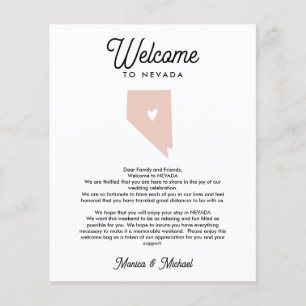 Welcome TO NEVADA Letter & Itinerary ANY COLOR
