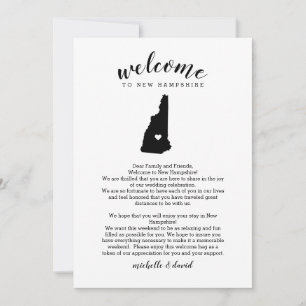 Welcome to New Hampshire Wedding Letter Itinerary