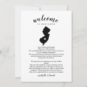 Welcome to New Jersey Wedding Letter & Itinerary