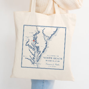 Welcome to North Beach Maryland Elegant Wedding Tote Bag
