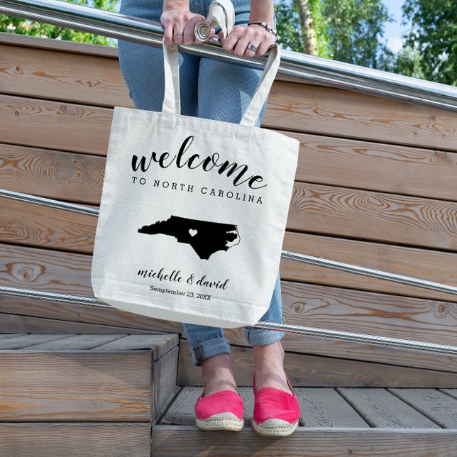 Welcome to North Carolina Silhouette Wedding Tote Bag (Creator Uploaded)