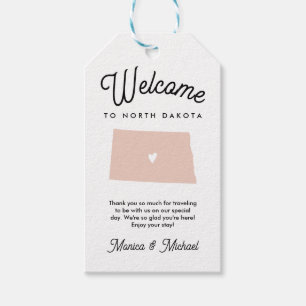 Welcome to NORTH DAKOTA Wedding ANY COLOR!!  Gift Tags