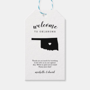 Welcome to Oklahoma Calligraphy Wedding Gift Tags