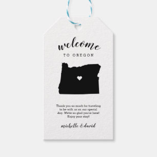 Welcome to Oregon Calligraphy Wedding Gift Tags