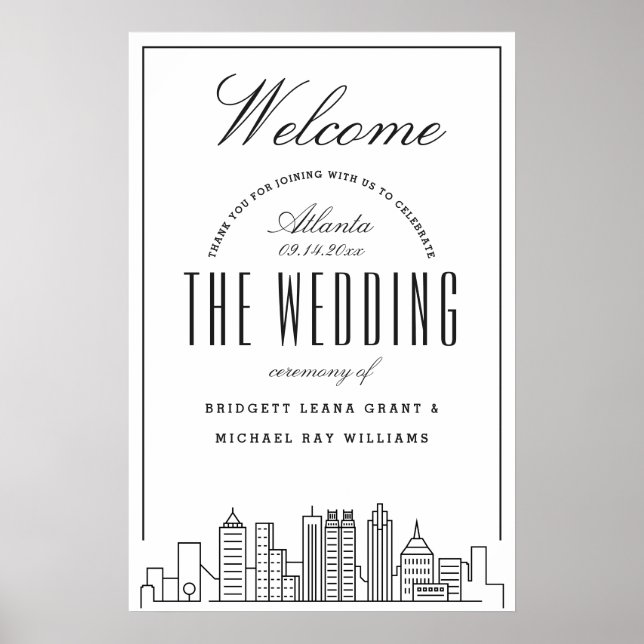 Welcome to Our Atlanta Wedding! Poster (Front)