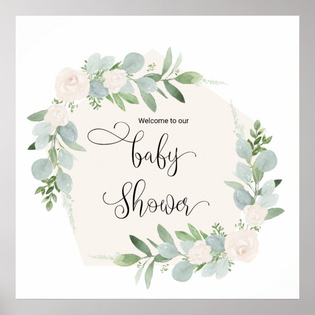 Welcome to our Baby Shower - feminine girl sign (Front)