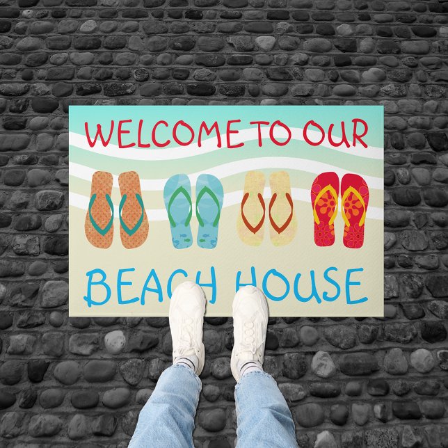 Welcome To Our Beach House Door Mat (Creator Uploaded)