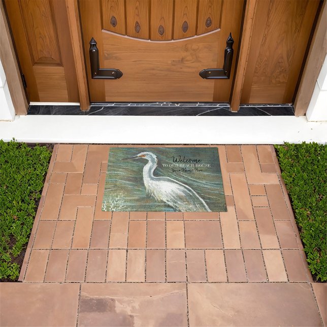 Welcome To Our Beach House Shorebird Art Doormat (Welcome To Our Beach House Shorebird Art Doormat from Jenn's Emporium. )