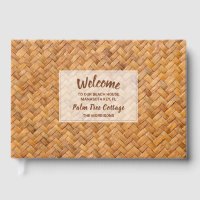 Welcome to our Beach House Woven Palm Leaf Mat