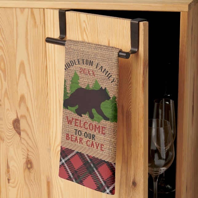 Welcome to our Bear Cave Tea Towel (Thirds Fold)