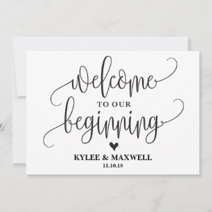 Welcome to Our Beginning Editable Wedding Sign