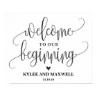 Welcome to Our Beginning Editable Wedding Sign
