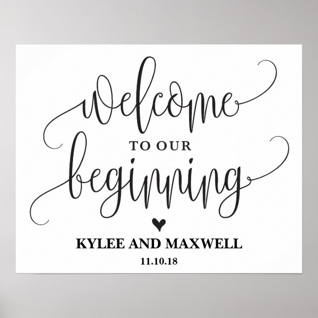 Welcome to Our Beginning Editable Wedding Sign (Front)