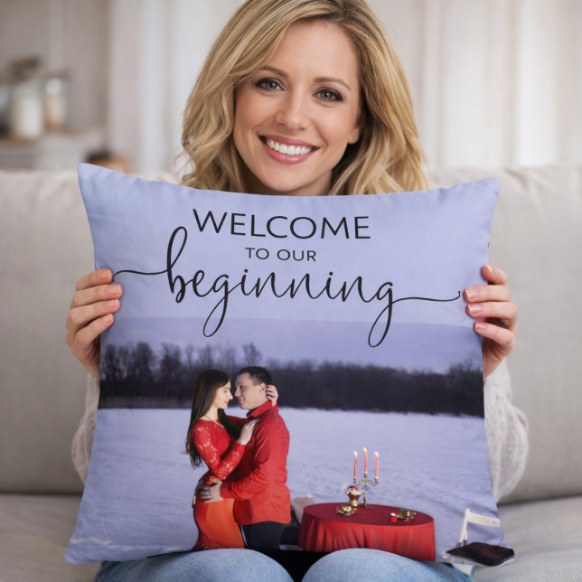 Welcome To Our Beginning Personalized Photo Cushion (Creator Uploaded)