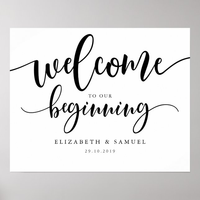 Welcome to our beginning sign | Scooth black (Front)