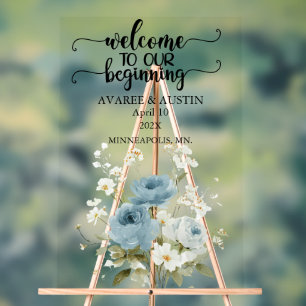 Welcome to our Beginning Wedding  Acrylic Sign