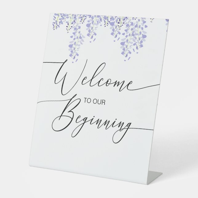 Welcome to our Beginning Wisteria Pedestal Sign (Front)