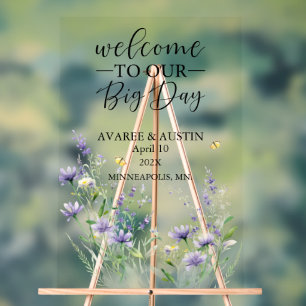 Welcome To Our Big Day Wedding Acrylic Sign