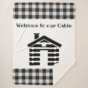 Welcome to Our Cabin Sherpa Blanket