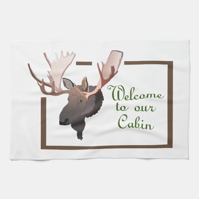 Welcome to Our Cabin Tea Towel (Horizontal)
