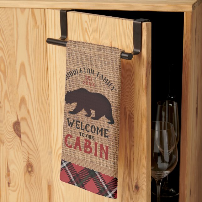 Welcome to our Cabin  Tea Towel (Thirds Fold)