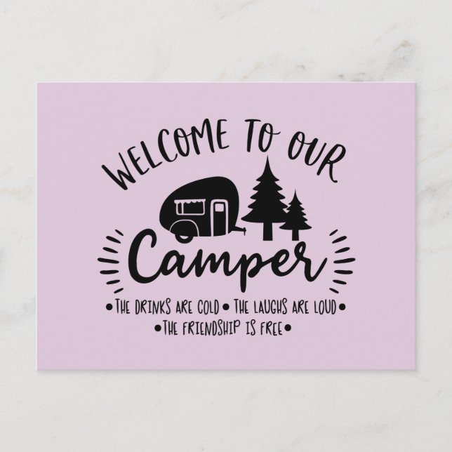 Welcome to our Camper Postcard (Front)
