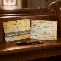Welcome To Our Church Visitors Gold Cross