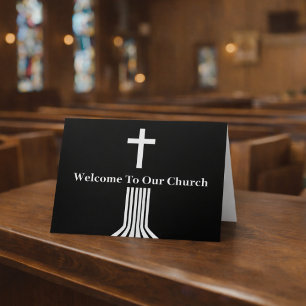 Welcome to our Church White Cross Connection Cards