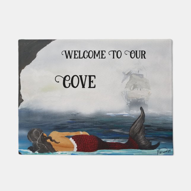 Welcome To Our Cove Mermaid Doormat (Front)