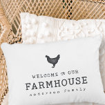 Welcome to our Farmhouse Country Rustic Chicken Decorative Cushion<br><div class="desc">Design is composed of Modern Country Rustic with "welcome to our Farmhouse" typography. 

Available here:
http://www.zazzle.com/store/selectpartysupplies</div>