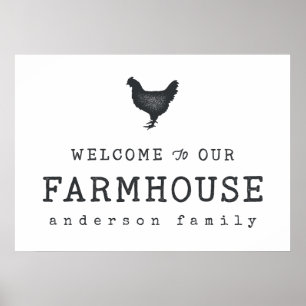 Welcome to our Farmhouse Country Rustic Chicken Poster