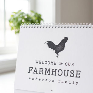 Welcome to our Farmhouse Country Rustic Rooster Calendar