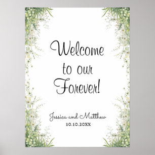 Welcome to our Forever Dusty Sage Wedding Poster