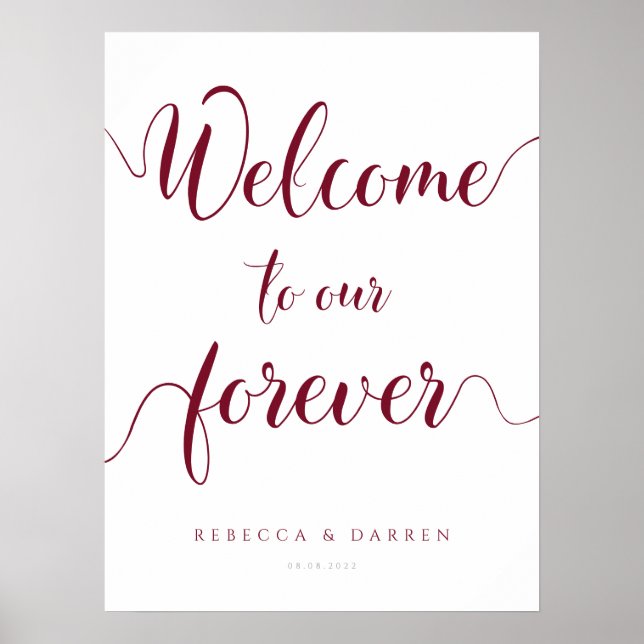 Welcome to our Forever personalised wedding sign (Front)