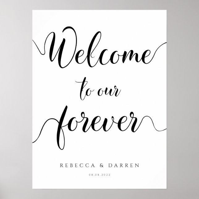 Welcome to our Forever Personalized Wedding Sign (Front)