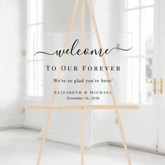 Welcome To Our Forever Wedding Acrylic Sign (Welcome To Our Forever Wedding Acrylic Sign)