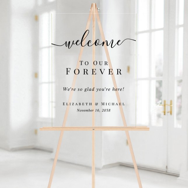 Welcome To Our Forever Wedding Acrylic Sign (Welcome To Our Forever Wedding Acrylic Sign)