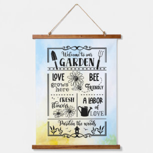 Welcome to our Garden  Hanging Tapestry