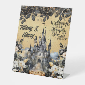 Welcome to Our Happily Ever After Custom Pedestal Sign