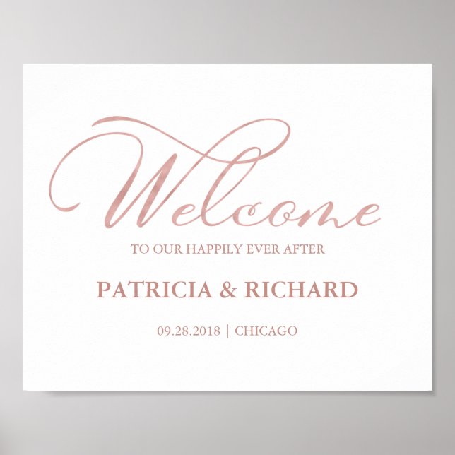 Welcome to our Happily Ever After Elegant Sign (Front)