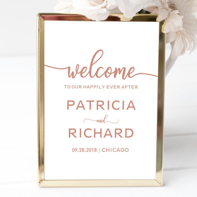 Welcome to Our Happily Ever After Rose Gold Sign (Creator Uploaded)